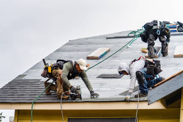 Professional Roof Replacement technician working in Bancroft, WI